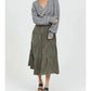 Angie - Button Front Tiered Corduroy Skirt
