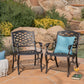 Luminea Outdoor Aluminum Dining Chair with Scroll Design