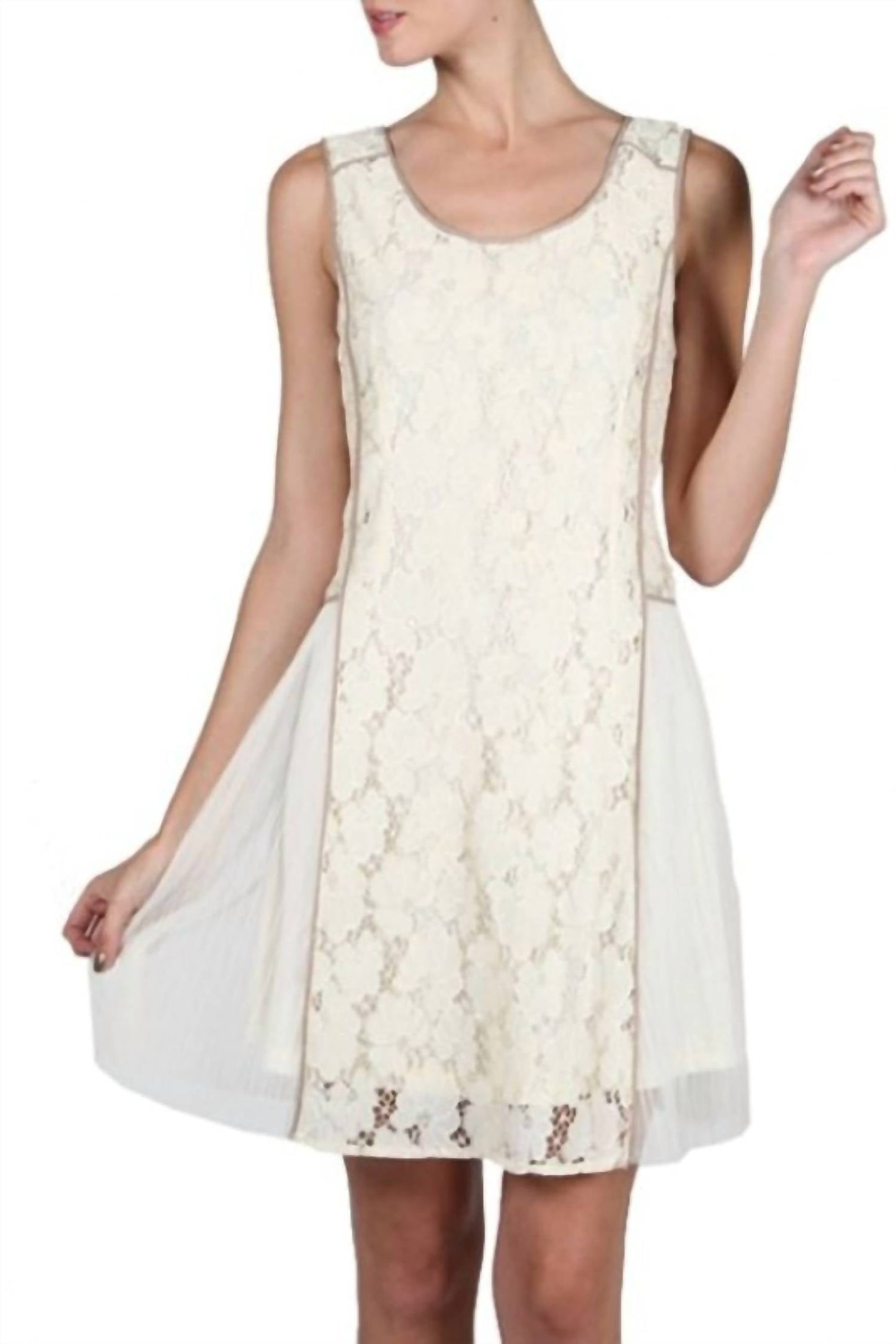 A'Reve - Romantic Lace Mesh Mini Dress