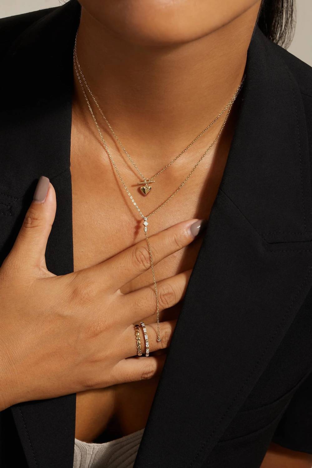 Eklexic - Women's Micro Heart Toggle Pendant Necklace
