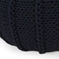 Bordeaux Knitted Cotton Round Pouf Ottoman and Floor Cushion