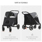 PawHut Foldable Doggy Stroller for Medium Large Dogs and Cats