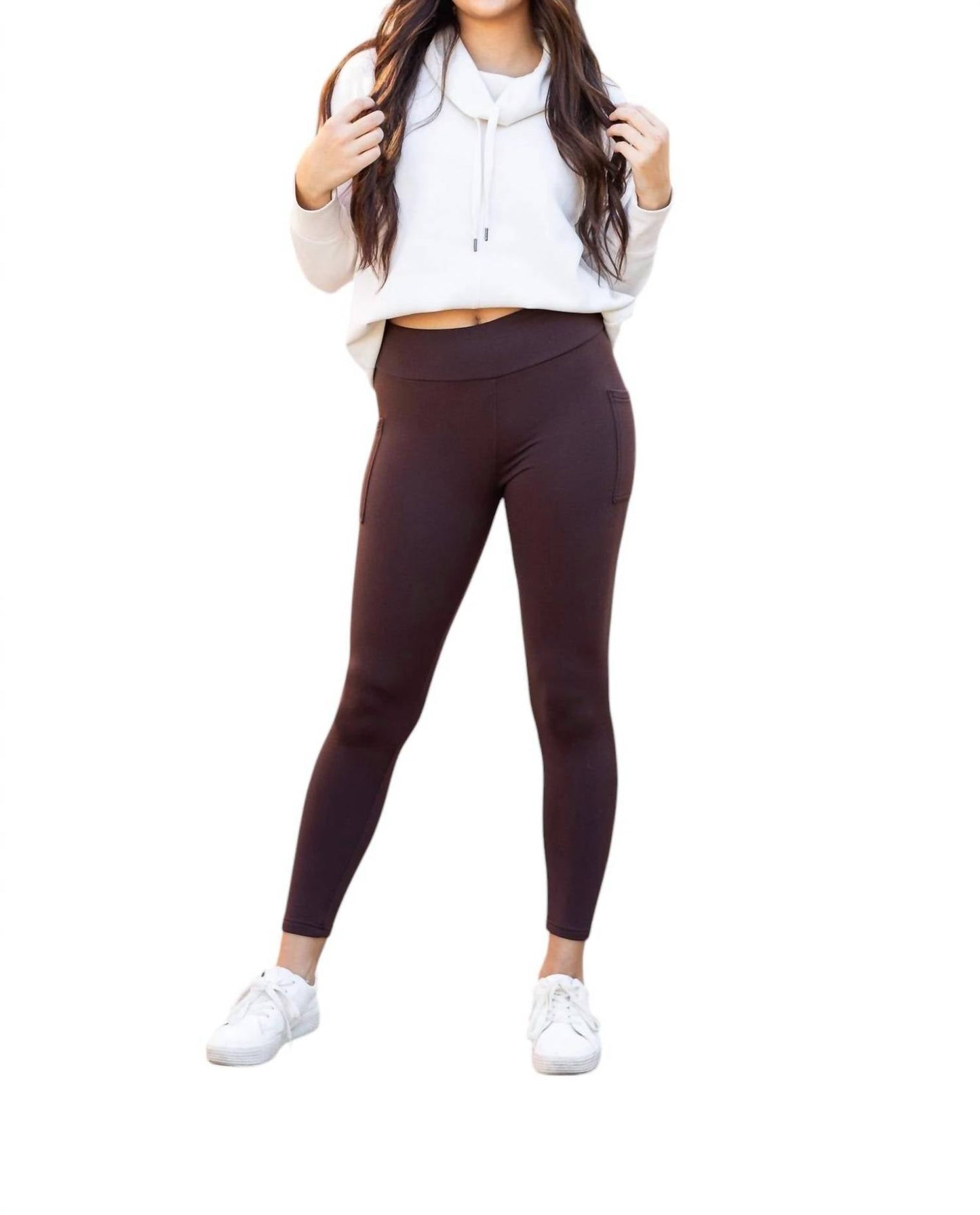 Julia Rose - Fleece Full Length Leggings With Pockets