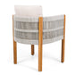 Acacia Wood Outdoor Dining Chairs 2-Pack with Beige Cushions