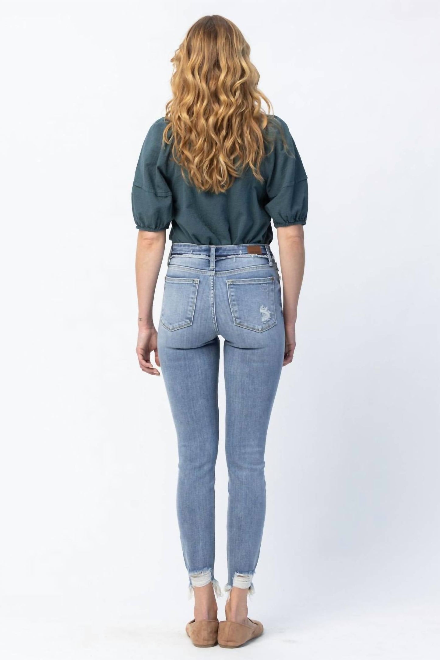 Judy Blue - Mid Rise Release Waistband Detail Skinny Jeans
