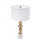 D15x29.5' Gold and White Table Lamp with Round Four Tiered Body