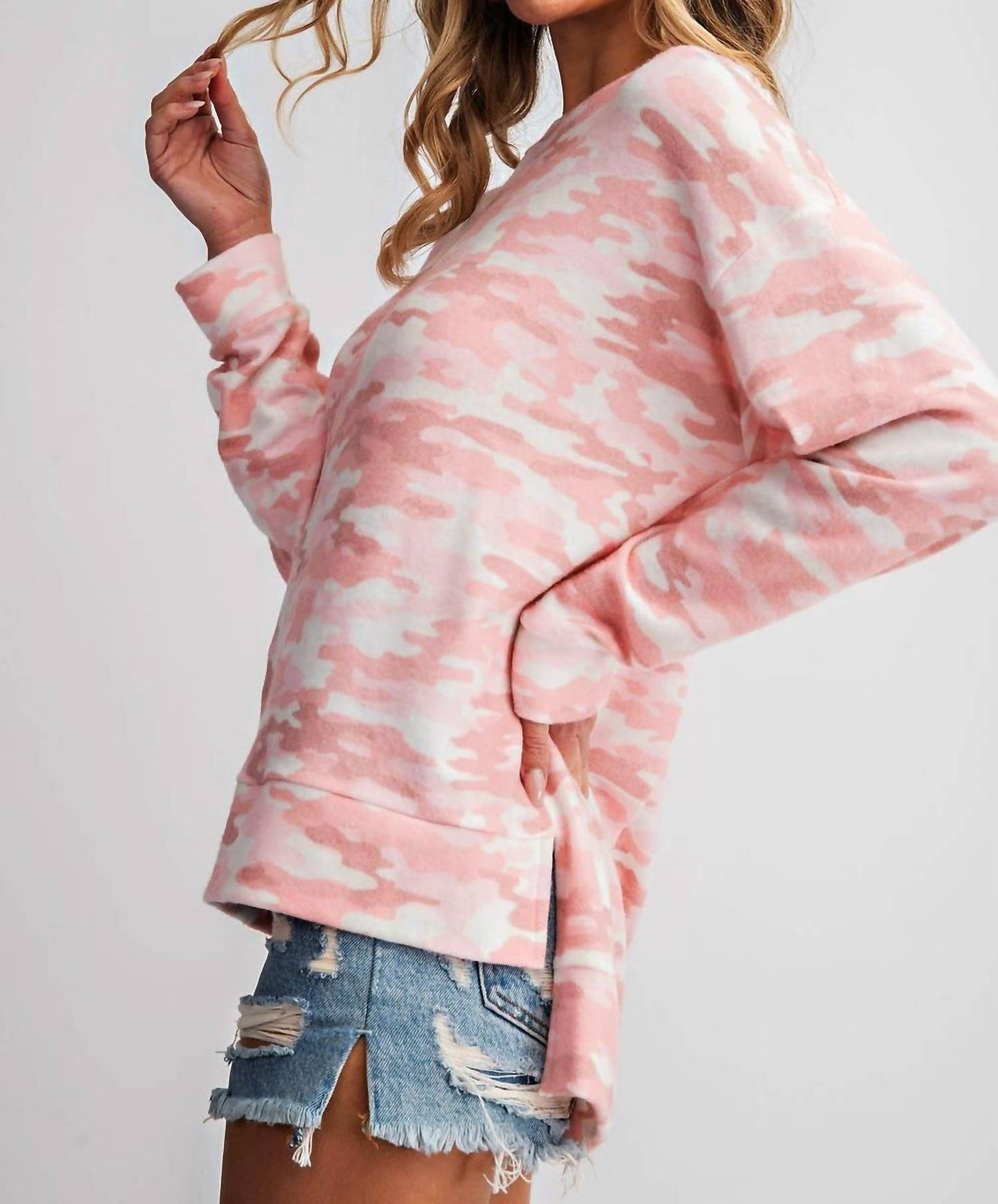 143 Story - Pink Camo Lounging Top