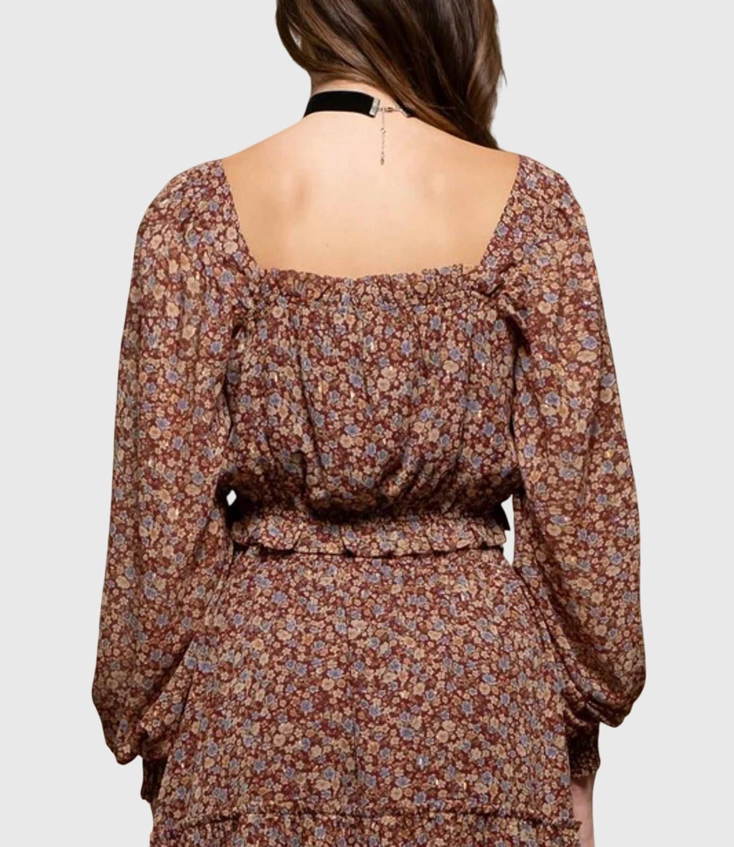 Blu Pepper - Lennox Floral Square Neck Crop Top