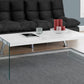 Coffee Table Rectangular For Living Room Clear Tempered Glass