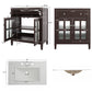 Bathroom Vanity With Ceramic Sink, Adjustable Shelf & Tip Out Tray