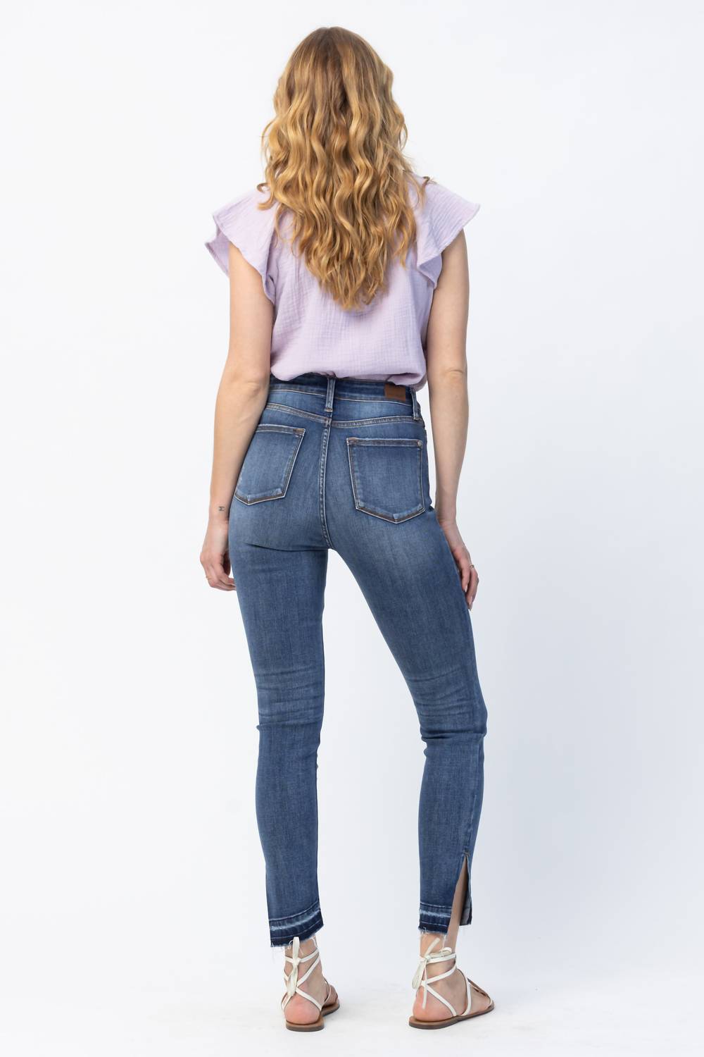 Judy Blue - High Waist Skinny Released Hem and Side Slit