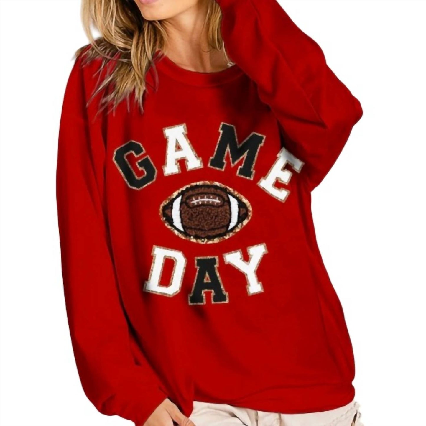 Bibi - Game Day Letter Patches Sweatshirt