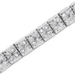 .925 Sterling Silver 2 Cttw Prong Set Round-Cut Diamond 4 Stone Box Link Bracelet (I-J Color, I3 Clarity) - 7.25"