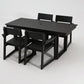 5 Piece Outdoor Dining Set with Umbrella Hole and 4 Armrest Chairs