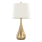 Pebble 29" Contemporary Metal Table Lamp Set in Gold with White Linen Shades - Set of 2