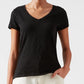 Atm - Womens Slub Jersey School Boy V Neck Tee