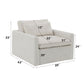 Frederick Ivory Fabric Swivel Chair with Pillow
