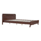 Pine Solid Wood Queen Size Bed, Dark Walnut