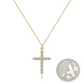 Dainty 14k Gold Plated Sideways Cubic Zirconia Cross Necklace