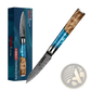 Damascus Chef Knife Set Blue Resin Handle 7 Piece