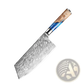 Damascus Chef Knife Set Blue Resin Handle 7 Piece