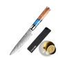 Damascus Chef Knife Set Blue Resin Handle 7 Piece