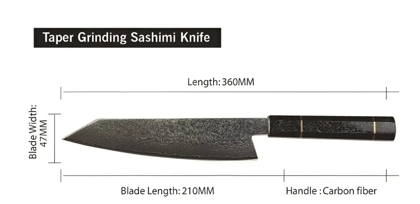 Damascus Steel Chef Knife with Blue Resin Wood Handle