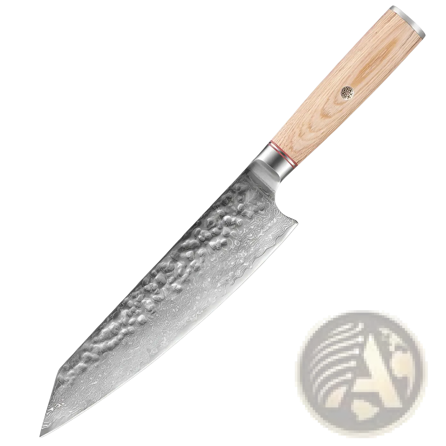 Damascus Steel Chef Knife Set 7 Piece Hammered Wood Handle