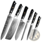 Damascus Steel Kitchen Knife Set 4 Piece G10 Handle
