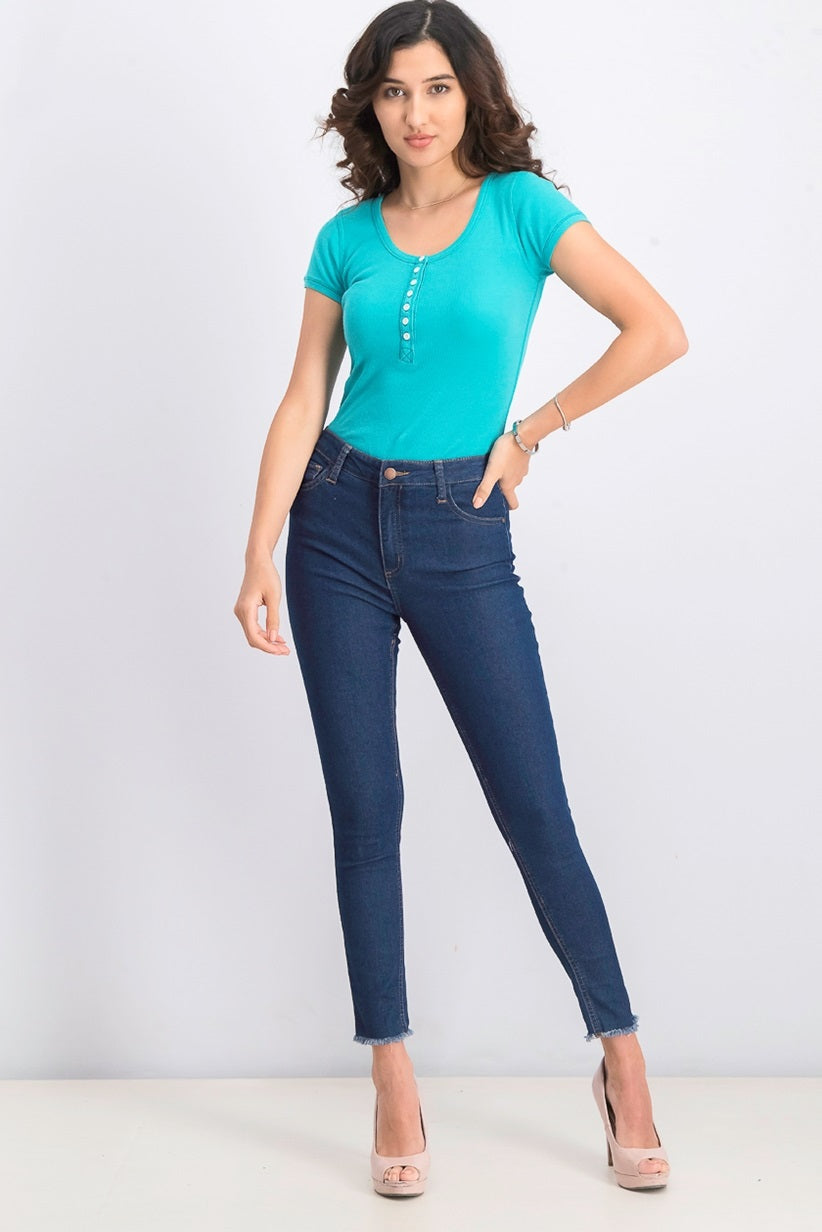 Tinseltown Juniors' High Rise Skinny Jeans Dark Blue Size 3