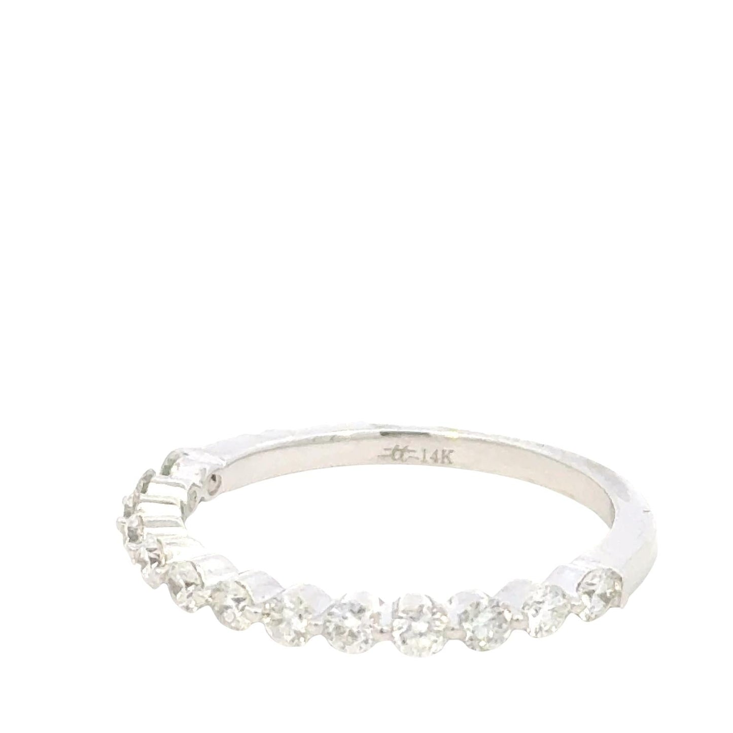 Aamiaa - 0.51 Carat Natural Diamond Bar & Prong Set Band Ring - Size 6.5