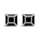 14K White Gold 3/8ct Diamond with 11x11MM Black Onyx Stud Earrings (G-H Color, SI1-SI2 Clarity)