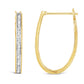 10K Yellow Gold 1.00 Cttw Round and Baguette-Cut Diamond U-Hoop Earrings (H-I Color, SI2-I1 Clarity)
