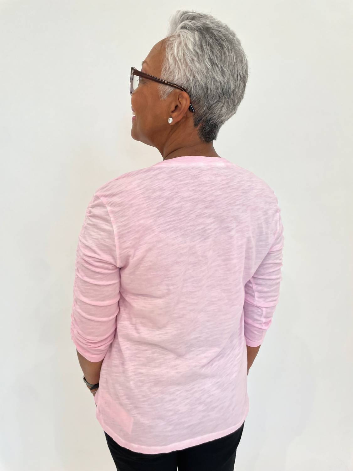 Elliott Lauren - Hannah Crew Neck Ruched Sleeve Tee