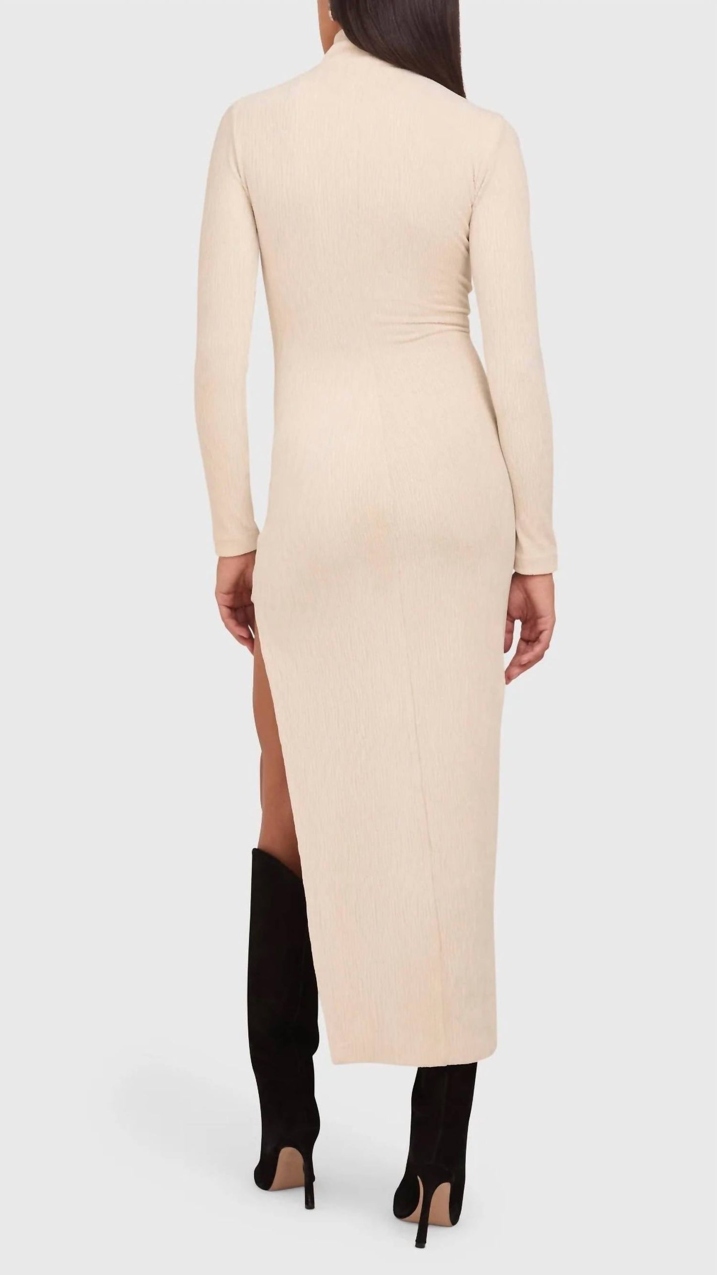 Amanda Uprichard - Secora Mock Neck Velvet Midi Dress