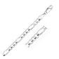 6.0mm 14k White Gold Solid Figaro Bracelet