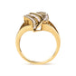 10K Yellow Gold 1/2 Cttw Round and Baguette Cut Diamond Cocktail Ring (H-I Color, I1-I2 Clarity)