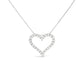 .925 Sterling Silver 2.0 Cttw Diamond Open Heart 18" Pendant Necklace (I-J Color, I2-I3 Clarity)