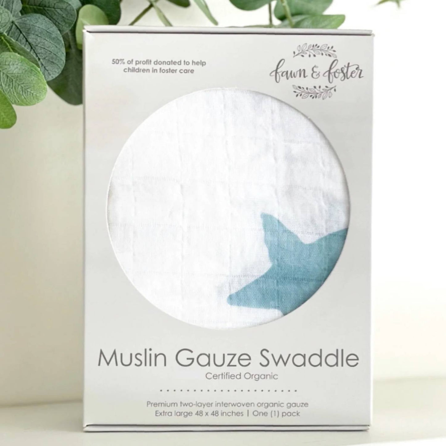 Fawn & Foster - Babby Organic Muslin Gauze Swaddle Blanket - Dream