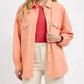 Trendsi - Risen Full Size Button Down Long Sleeve Denim Shacket With Chest Pockets Plus Size