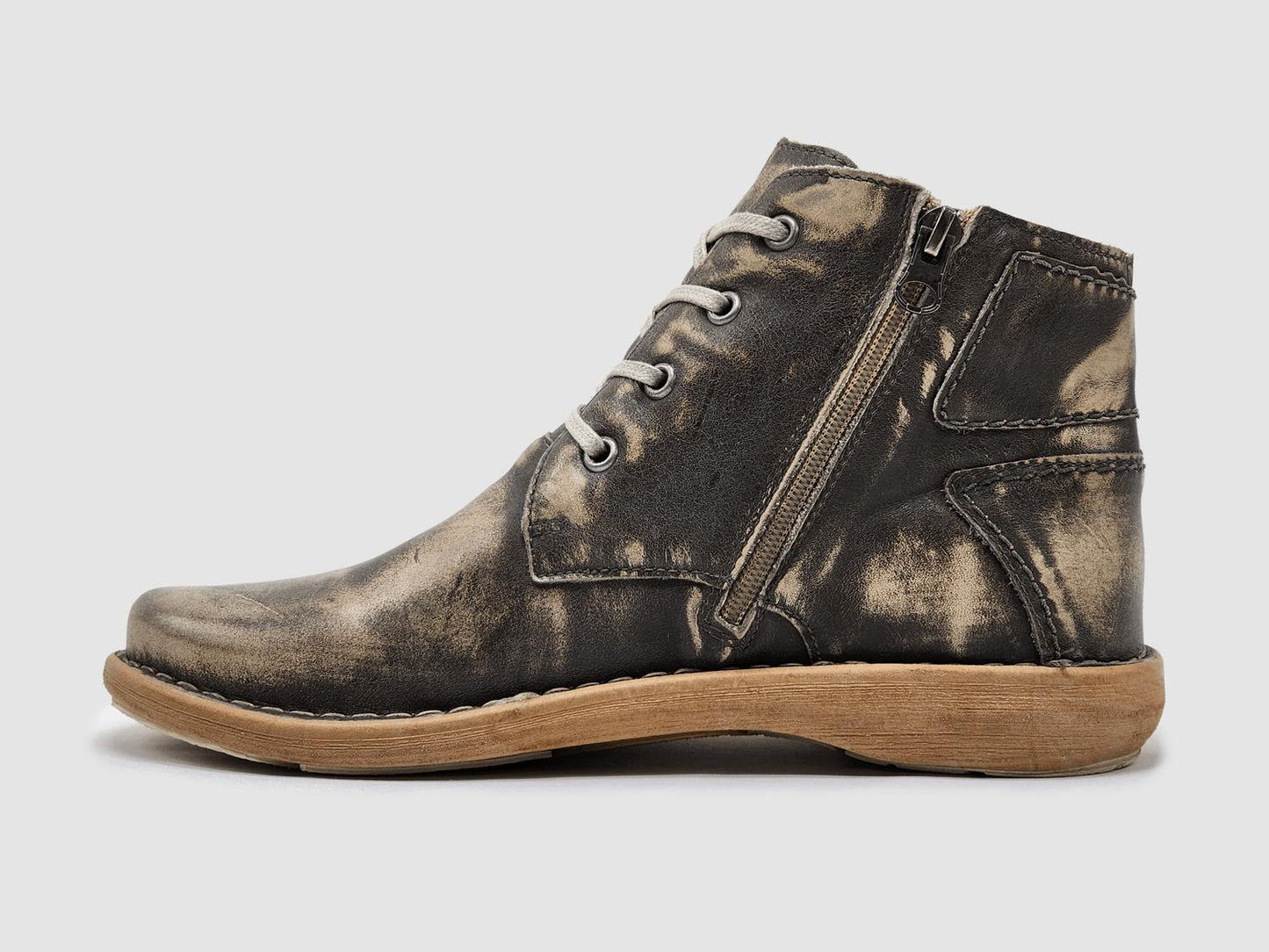 Kcr Group - Women's Old-fashioned Zip-up Leather Boots