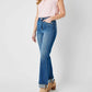 Judy Blue - High Waist Front Seam Detail & Cuffed Straight Jeans