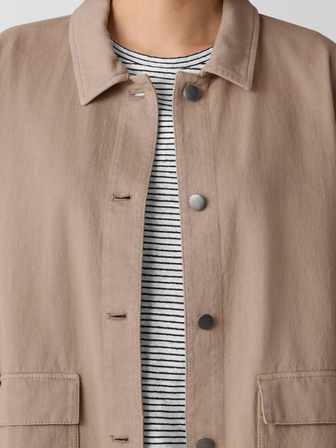 Eileen Fisher - Garment-dyed Utility Cotton Collar Jacket