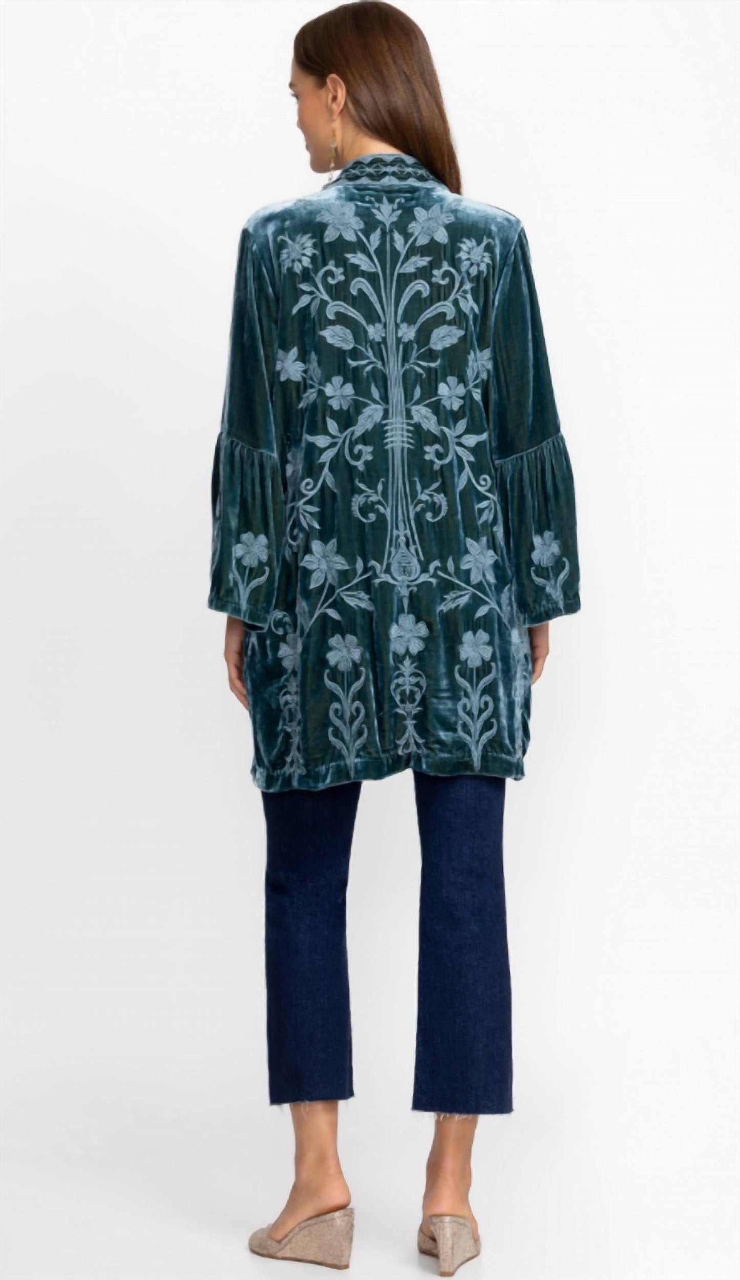 Johnny Was - Alithia Velvet Ruffle Sleeve Kimono