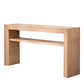 Rustic Solid Wood Console Table with Storage Shelf
