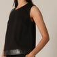 P.Cill - Faux Leather Contrast Top