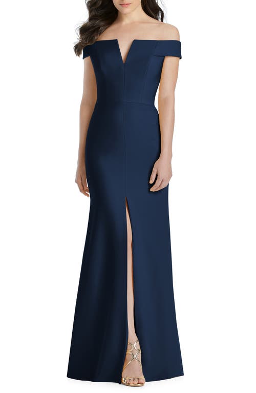 dessy-collection-notched-off-the-shoulder-crepe-gown-midnight