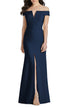 dessy-collection-notched-off-the-shoulder-crepe-gown-in-midnight-size-6