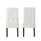Carter 5 Tuft Dining Chair with Button Tufted Backrest and Espresso Legs - Ivory