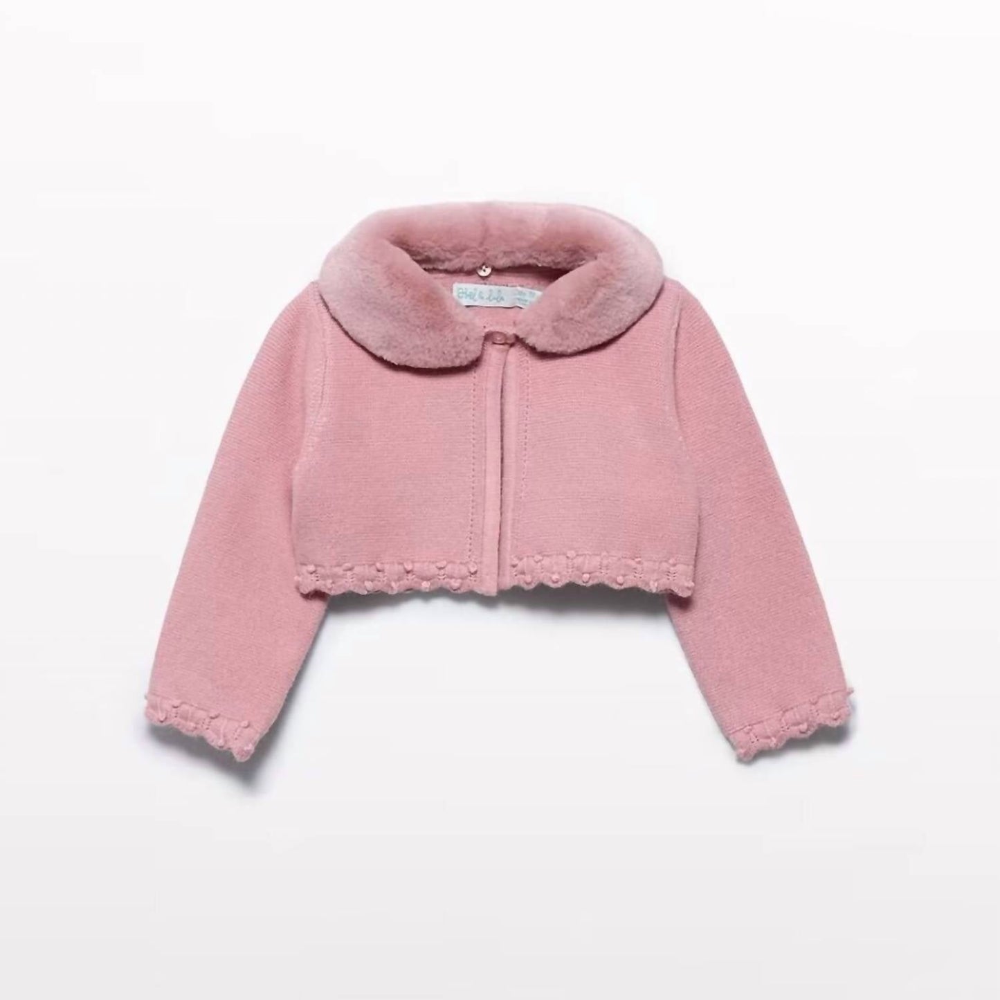 Abel & Lula - Baby Girls Faux Fur Collar Cardigan